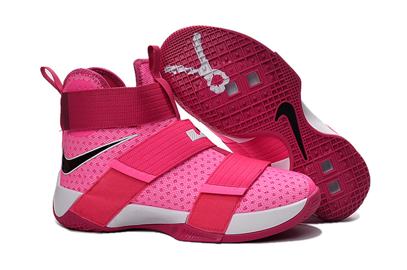 Nike Lebron Solider 10 Pink Breast Cancer Basketball Shoes